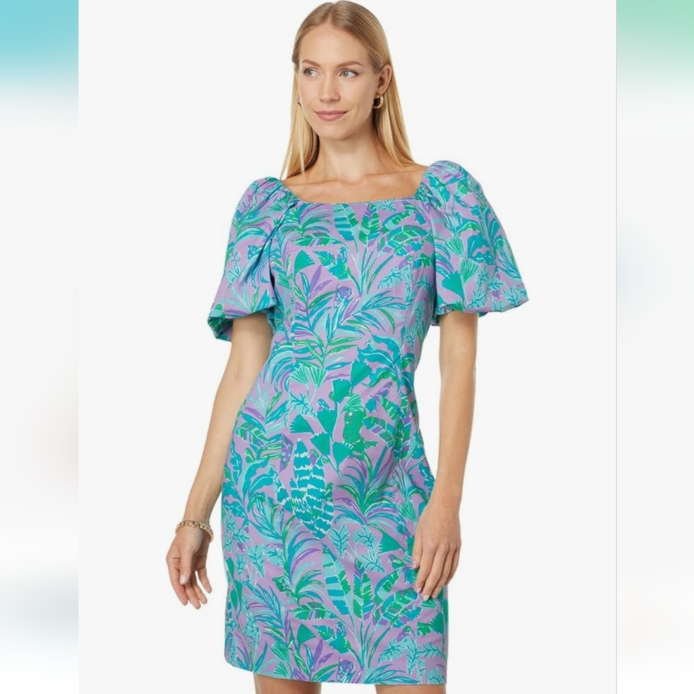 Lilly Pulitzer Lettie Stretch Dress Purple Iris On The Chase Size 10